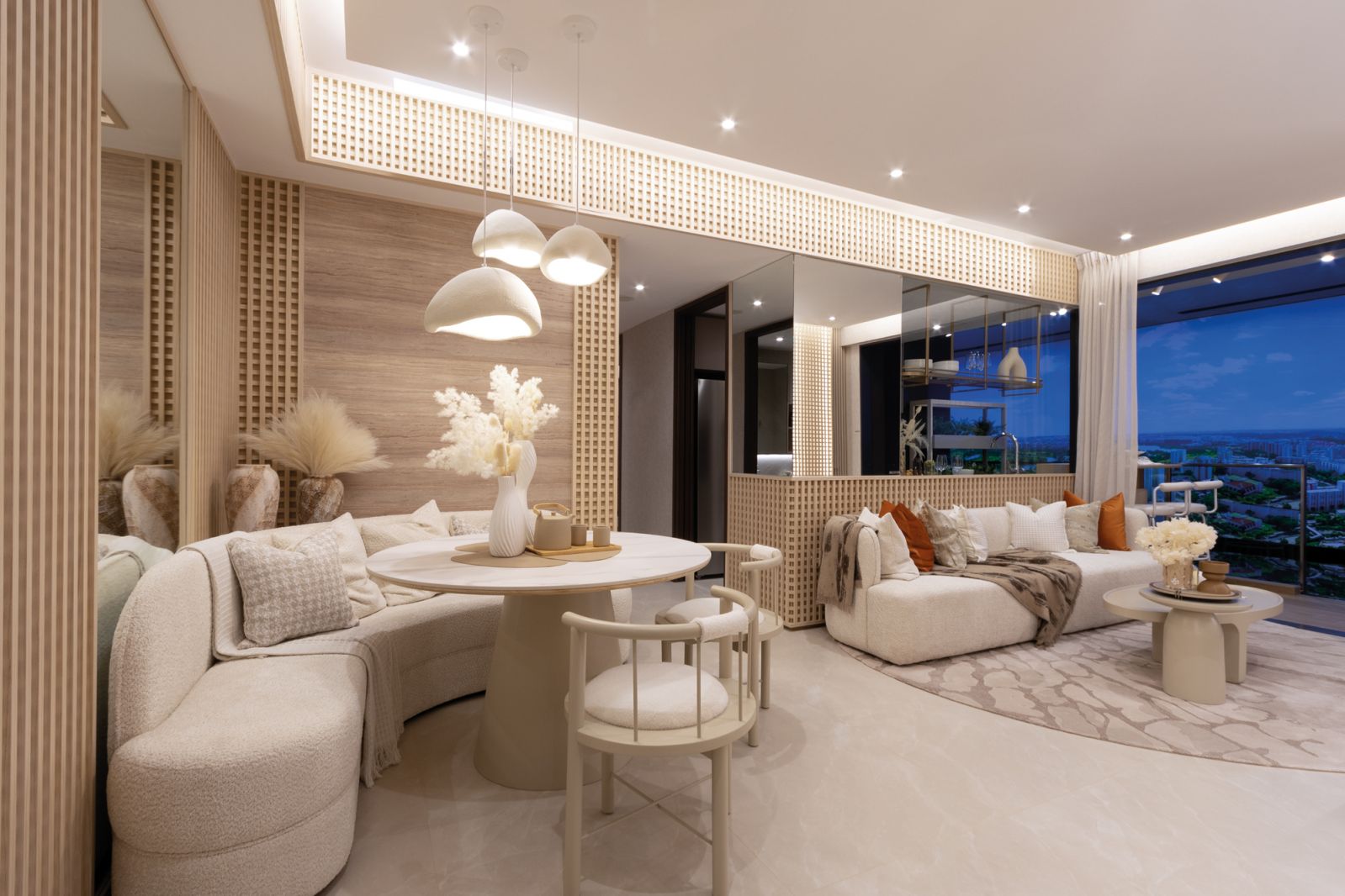 The J’den show unit by SuMisura is an amalgamation of modern and traditional elements in a Korean-style apartment