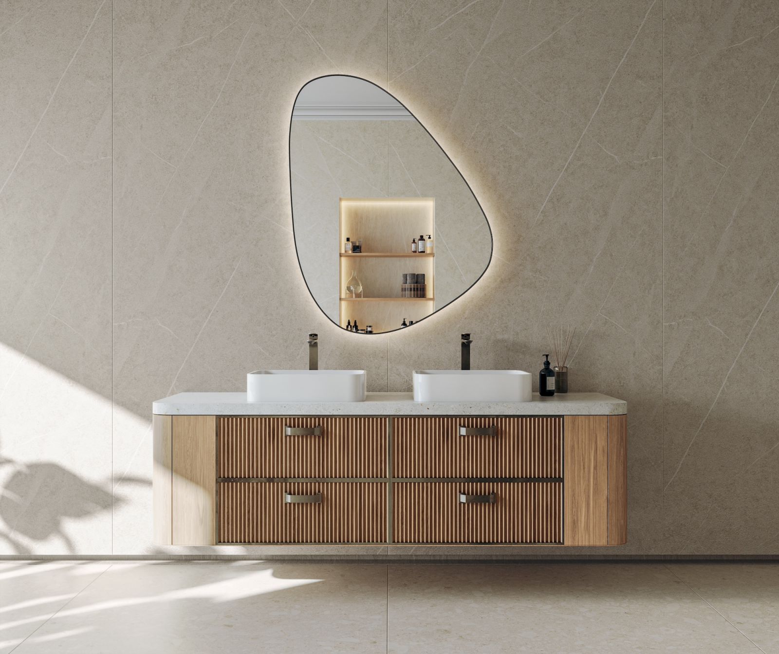 Bathrooms get a glow up with the Dekton Pietra Edition in Adia and Pola