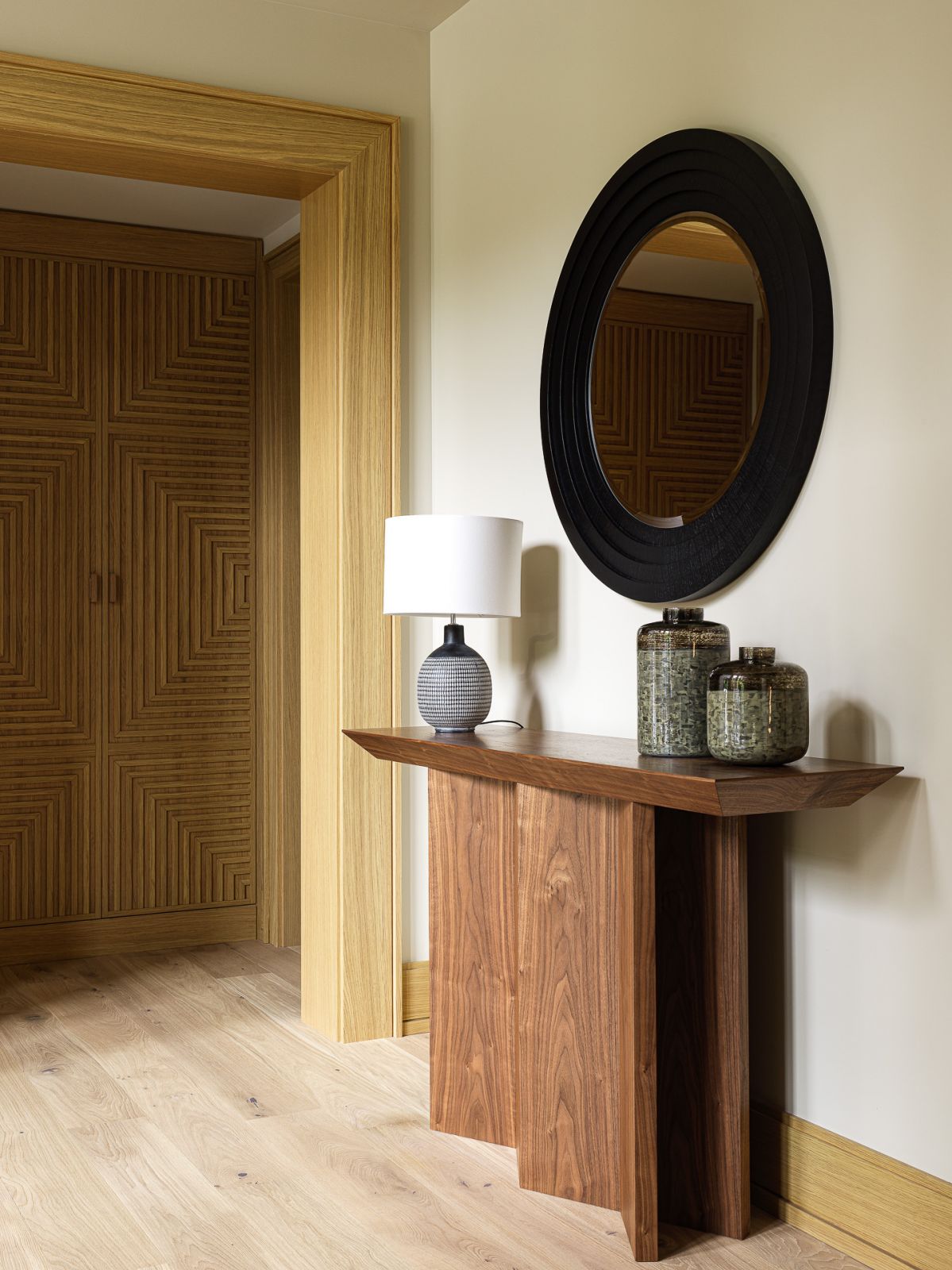 The custom-made doors and decor add character