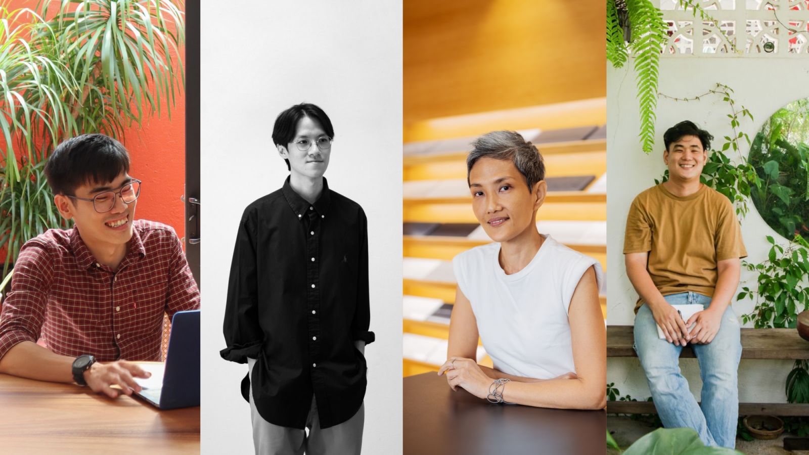 From left: Khoo Vui Leong of Dad’s Woods, Kang Jo-Vern of EMPT Studio, Tan Wei Ming of Aureole Design, and Tan Wei Ming of Sputnik Forest