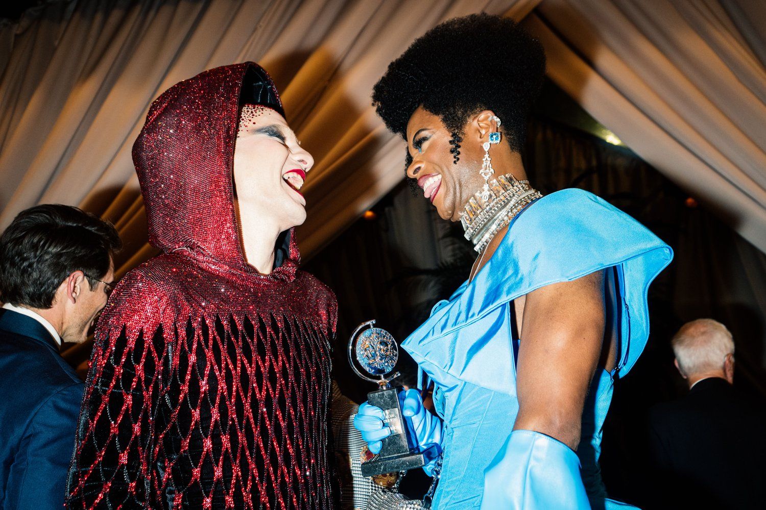 (Left) Jordan Roth and (Right) J. Harrison Ghee at The 76th Annual Tony Awards After Party