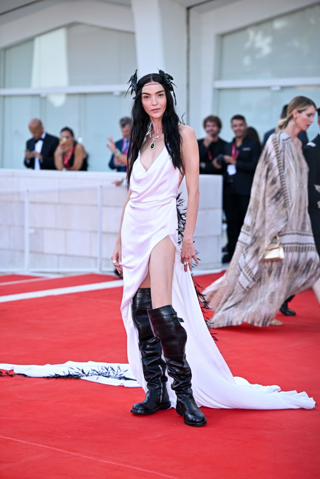 VENICE, ITALY - AUGUST 28: Mariacarla Boscono attends a red carpet for the movie "Beetlejuice Beetlejuice" during the 81st Venice International Film Festival at on August 28, 2024 in Venice, Italy. (Photo by Stephane Cardinale - Corbis/Corbis via Getty Images)