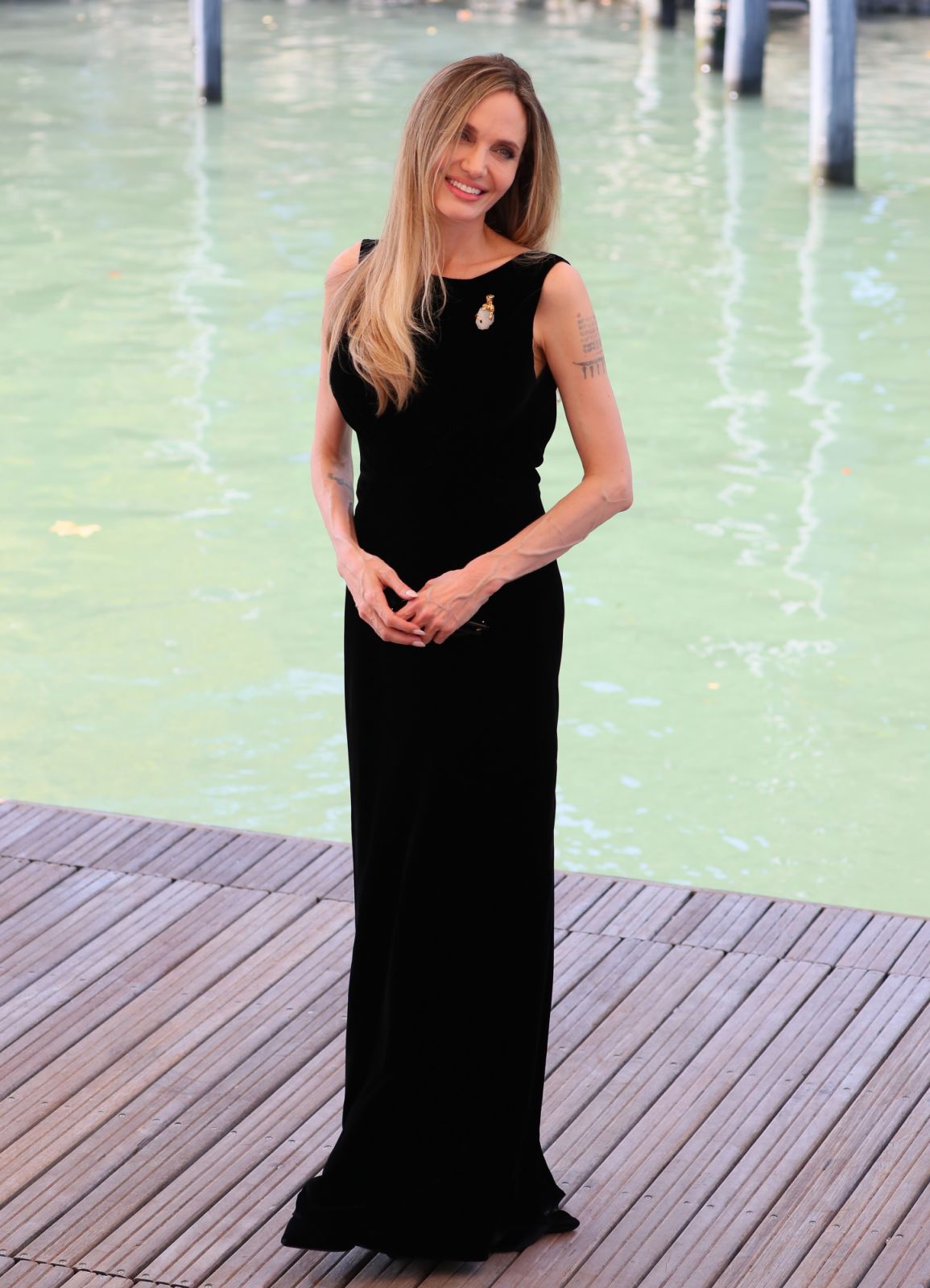 VENICE, ITALY - AUGUST 29: Angelina Jolie is seen at the 81st Venice International Film Festival on August 29, 2024 in Venice, Italy. (Photo by JB Lacroix/FilmMagic)