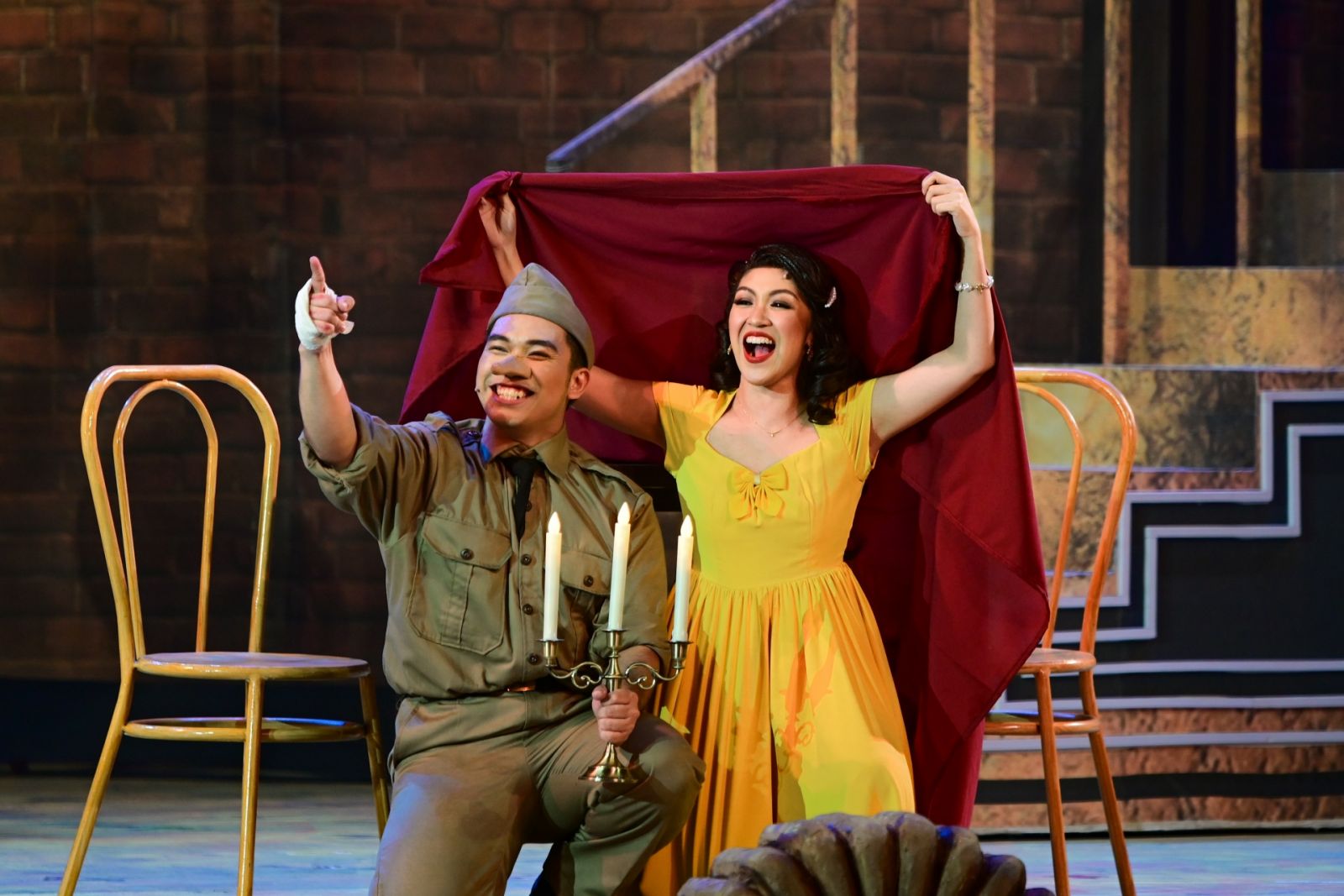 Paw Castillo plays Cyrano alongside Gab Pangilinan who reprises the role of Roxane in the opening show of ‘Mula sa Buwan’ 2024 production (Photo: Kyle Venturillo)