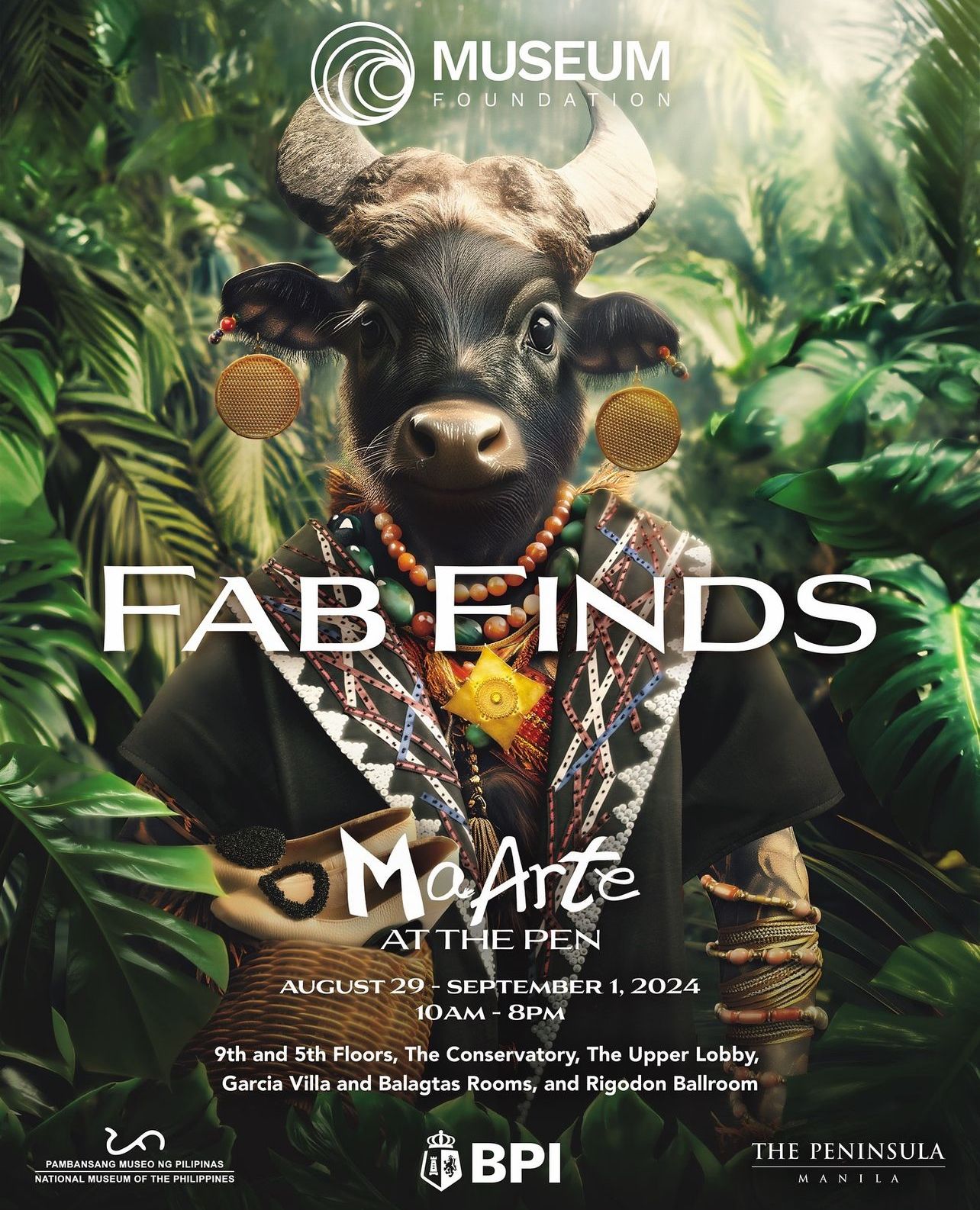 The AI-generated image of a tamaraw wearing merchandise from the MaArte Fair 2024 (Photo: Instagram / MaArte Fair)