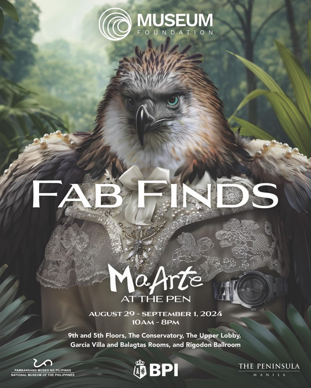 The AI-generated image of a Philippine eagle wearing merchandise from the MaArte Fair 2024 (Photo: Instagram / MaArte Fair)