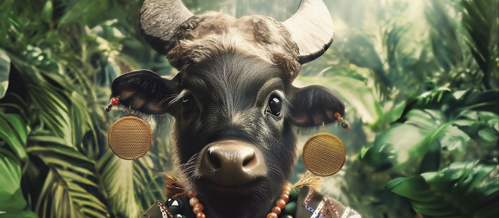 The AI-generated image of a tamaraw wearing merchandise from the MaArte Fair 2024 (Photo: Instagram / MaArte Fair)