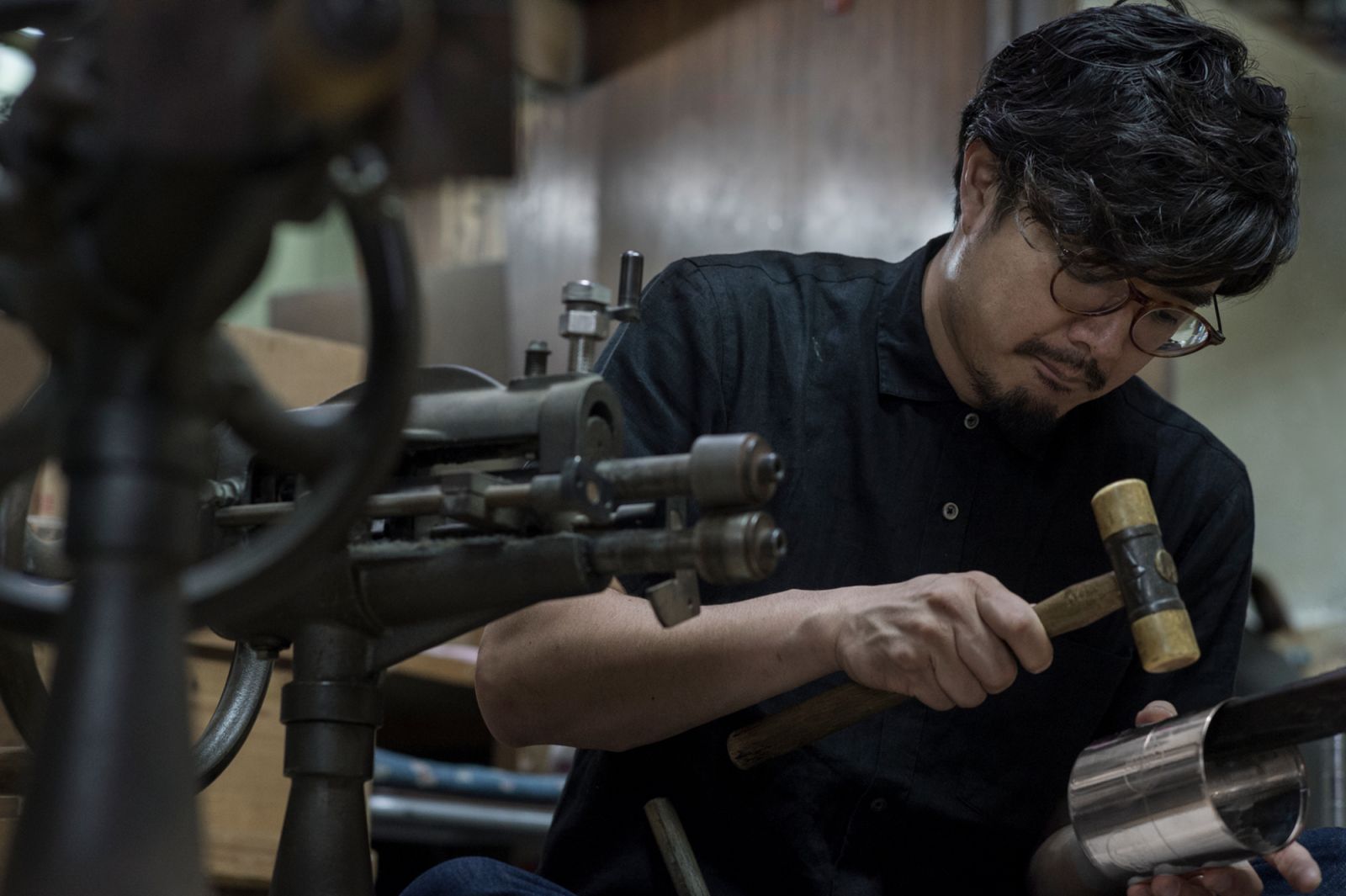 Taka-san, 6th generation owner, Kaikado tea caddy workshop, Kyoto, Japan