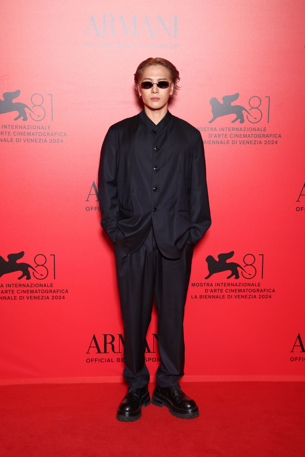 VENICE, ITALY - AUGUST 31: Jackson Wang attends the Armani Beauty Passione Party during the 81st Venice International Film Festival at Arsenale on August 31, 2024 in Venice, Italy. (Photo by Daniele Venturelli/Getty Images for Armani Beauty)
