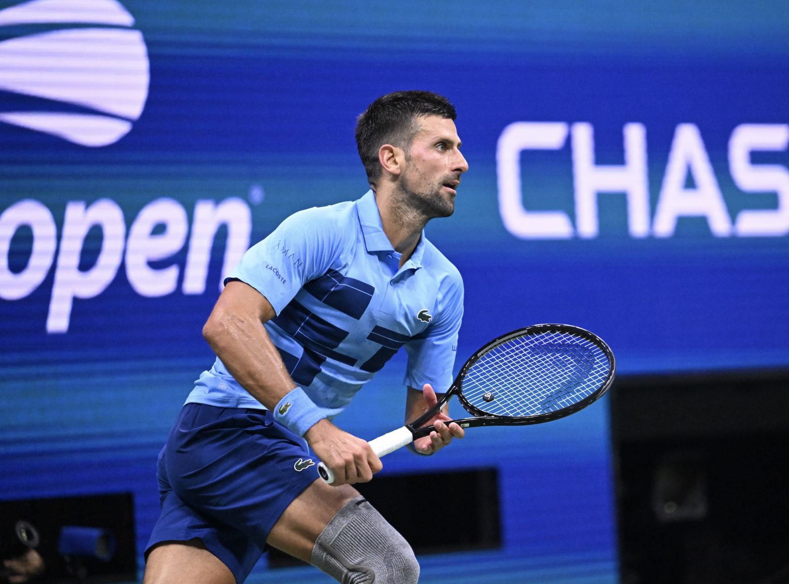 NEW YORK, NEW YORK - AUGUST 28: Novak Djokovic of Serbia in action against Laslo Djere (not seen) of Serbia during the men's single of the US Open at USTA Billie Jean King National Tennis Center on August 28, 2024 in New York City. (Photo by Fatih Aktas/Anadolu via Getty Images)