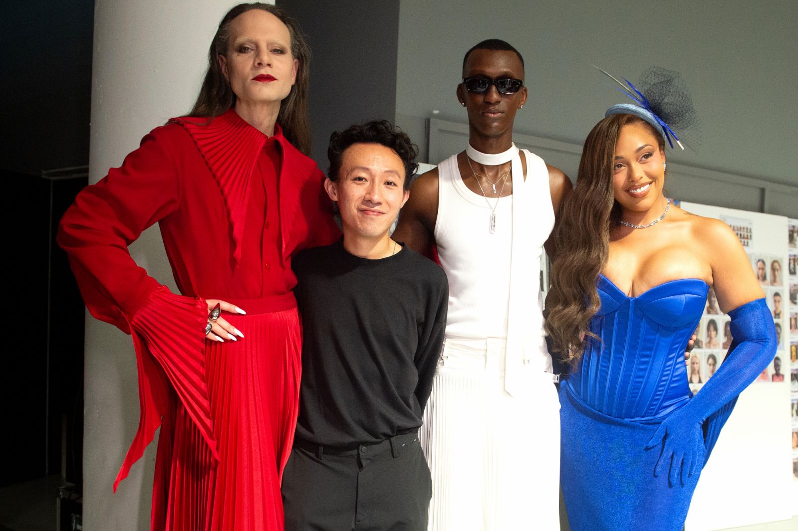 PARIS, FRANCE - JUNE 27: (EDITORIAL USE ONLY - For Non-Editorial use please seek approval from Fashion House) Jordon Roth, Designer Robert Wun, Alioune Badara Fall and Jordyn Wood pose backstage afte the Robert Wun Haute Couture Fall/Winter 2024-2025 show as part of Paris Fashion Week on June 27, 2024 in Paris, France. (Photo by Kay-Paris Fernandes/Getty Images)