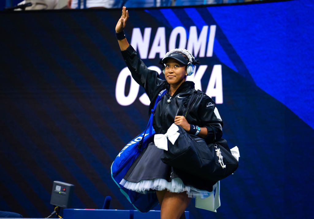 NEW YORK, NEW YORK - AUGUST 29: Naomi Osaka of Japan walks on court to play against Karolina Muchova of the Czech Republic in the second round on Day 4 of the US Open at USTA Billie Jean King National Tennis Center on August 29, 2024 in New York City (Photo by Robert Prange/Getty Images)