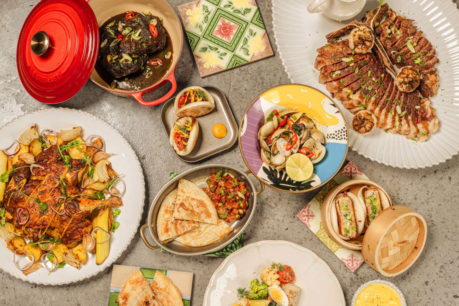 Les Ducs offers classic brasserie fare with Asian accents