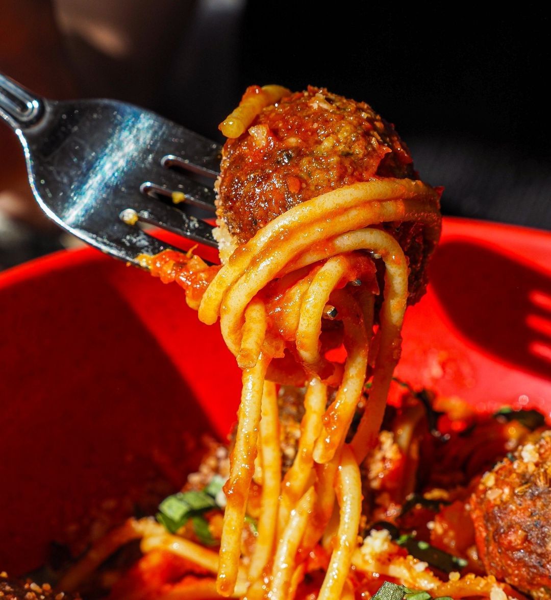 A portion of spaghetti and meatballs (Photo: Instagram / @rootspizza)