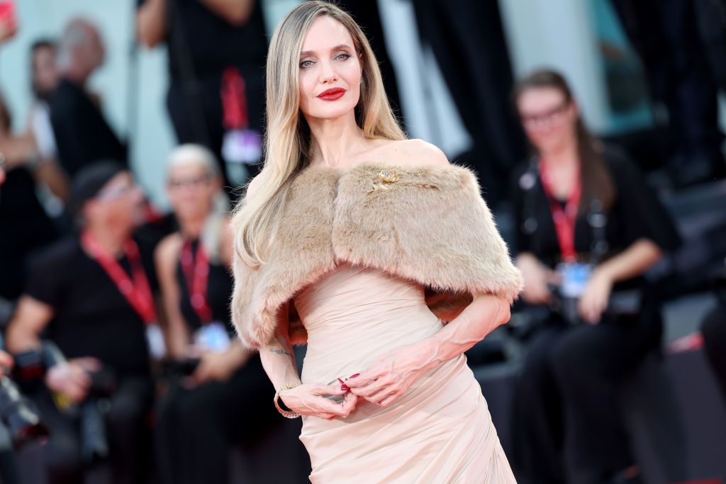 VENICE, ITALY - AUGUST 29: Angelina Jolie attends a red carpet for "Maria" during the 81st Venice International Film Festival on August 29, 2024 in Venice, Italy. (Photo by Vittorio Zunino Celotto/Getty Images)