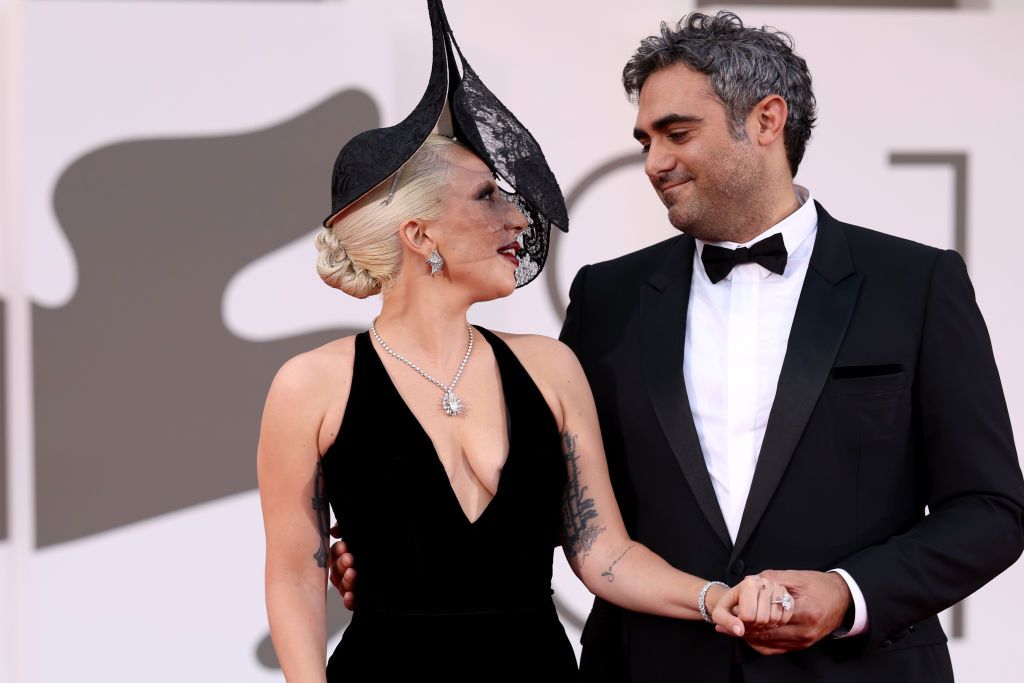 VENICE, ITALY - SEPTEMBER 04: Lady Gaga and Michael Polansky attend the "Joker: Folie à Deux" red carpet during the 81st Venice International Film Festival at Sala Grande on September 04, 2024 in Venice, Italy. (Photo by Franco Origlia/Getty Images)