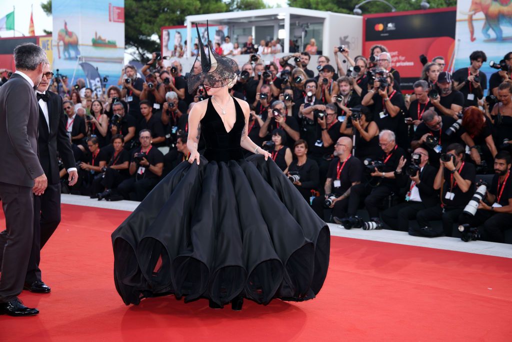VENICE, ITALY - SEPTEMBER 04: Lady Gaga attends the "Joker: Folie à Deux" red carpet during the 81st Venice International Film Festival at Sala Grande on September 04, 2024 in Venice, Italy. (Photo by Daniele Venturelli/WireImage)