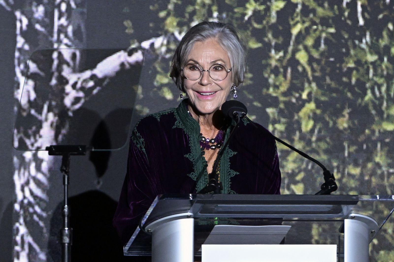 LOS ANGELES, CALIFORNIA - OCTOBER 03: Alice Walton speaks onstage during the Getty Medal Dinner 2022 at Getty Center on October 03, 2022 in Los Angeles, California. (Photo by Stefanie Keenan/Getty Images for The J. Paul Getty Trust)