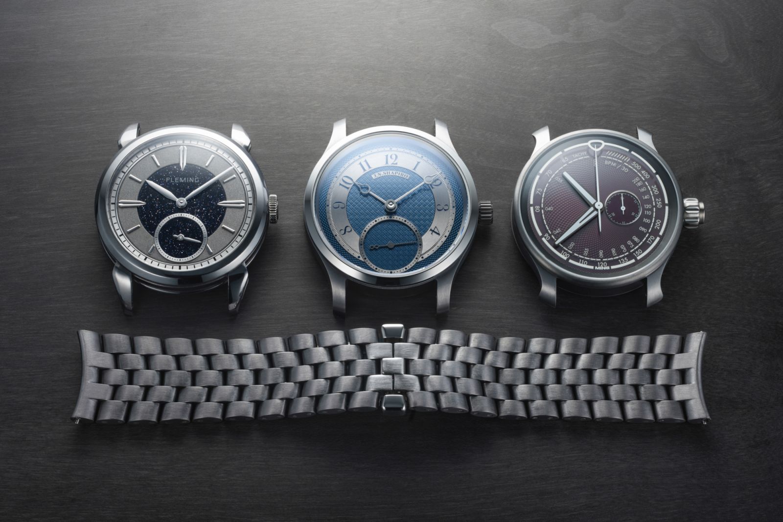 The tantalum bracelet made by J.N. Shapiro and based on a MING design that fits watches by Fleming, J.N Shapiro and MING
