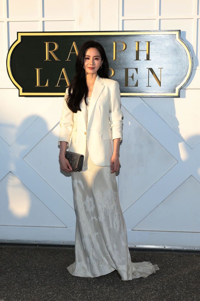 BRIDGEHAMPTON, NEW YORK - SEPTEMBER 05: Liu Shishi attends Ralph Lauren fashion show during New York Fashion Week September 2024 at Khalily Stables on September 05, 2024 in Bridgehampton, New York. (Photo by Dimitrios Kambouris/Getty Images)