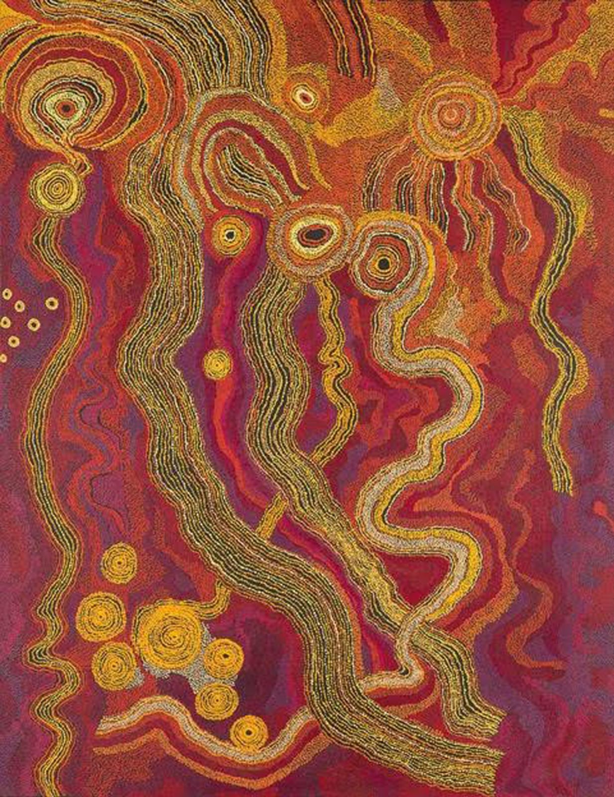 ‘The Seven Sisters’ by Tjungkara Ken, from the River Valley Collection (Photo: Jan Murphy Gallery)