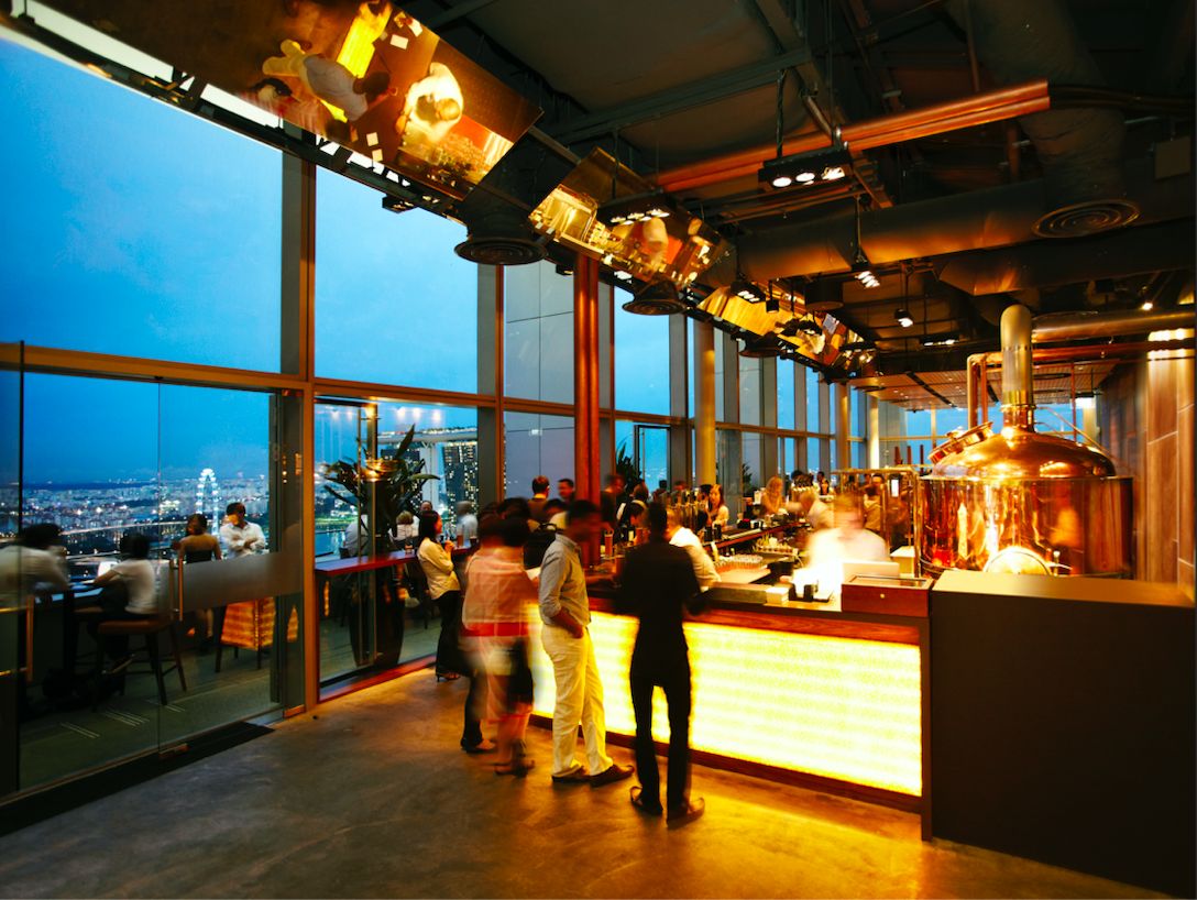 Level33 restaurant boasts a panoramic view of Marina Bay
