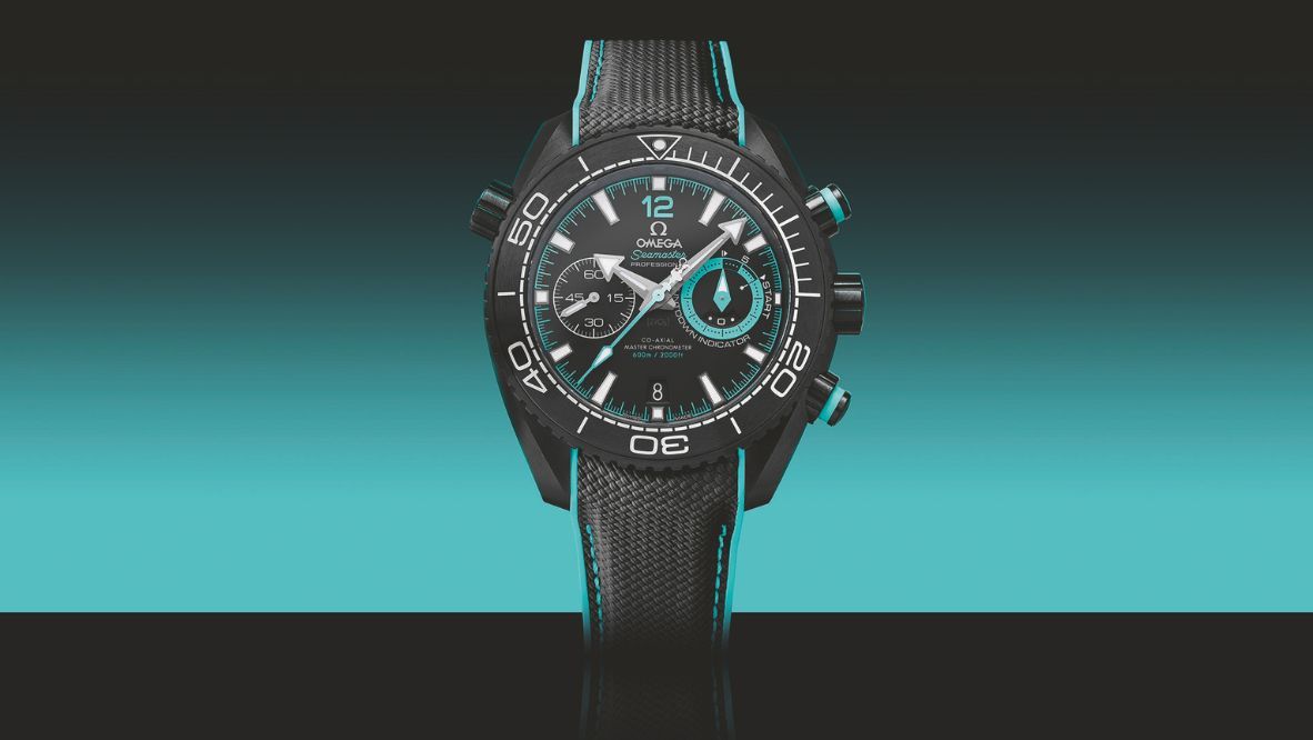 Omega Seamaster Planet Ocean Deep Black ETNZ Edition celebrating its support for Emirates Team New Zealand at the 37th America’s Cup
