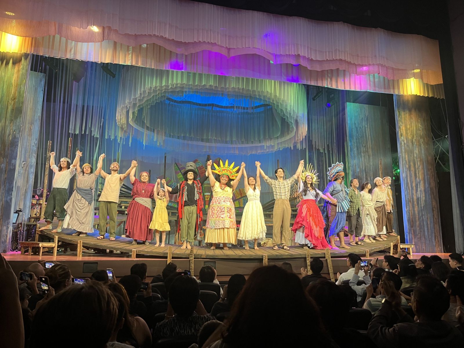 The cast of ‘Once on This Island’ during curtain call (Photo: Gabriel Bohol)