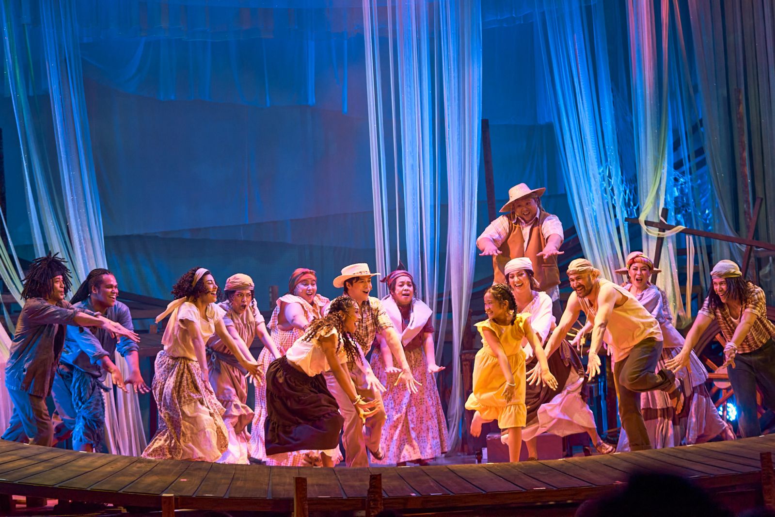 The entire cast of ‘Once on This Island’ on stage