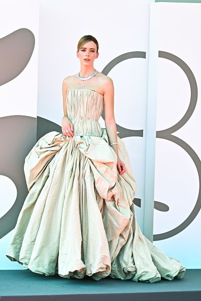 VENICE, ITALY - SEPTEMBER 01: Stacy Martin attends the "The Brutalist" red carpet during the 81st Venice International Film Festival on September 01, 2024 in Venice, Italy. (Photo by Stephane Cardinale - Corbis/Corbis via Getty Images)