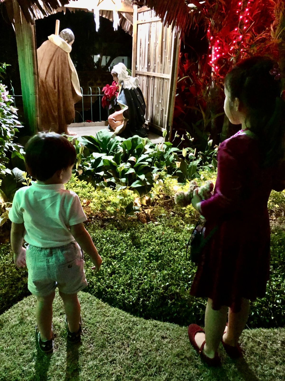 Jose Mari Chan's grandchildren by a Belen