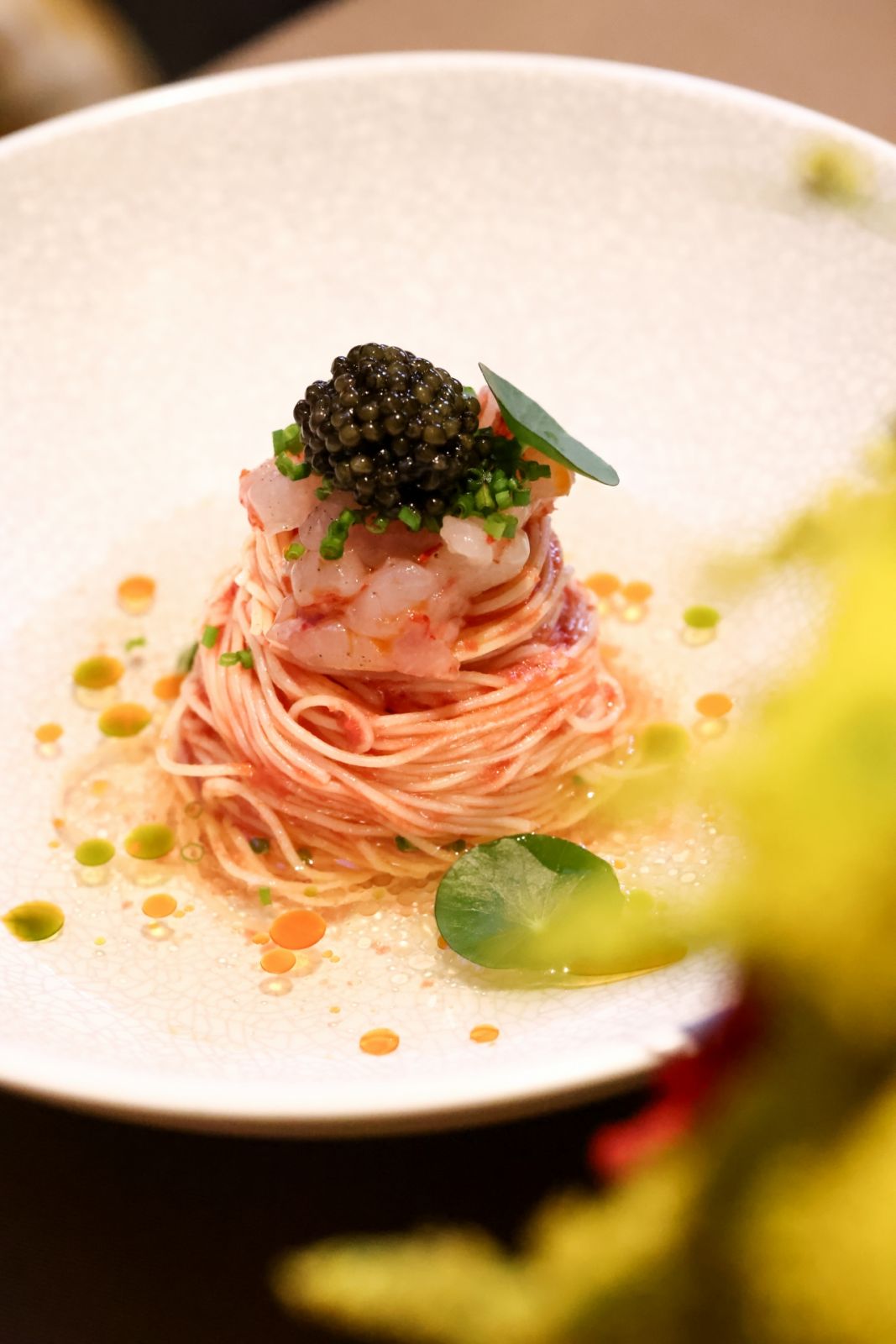 Tatler Dining Kitchen, gambero rosso capellini