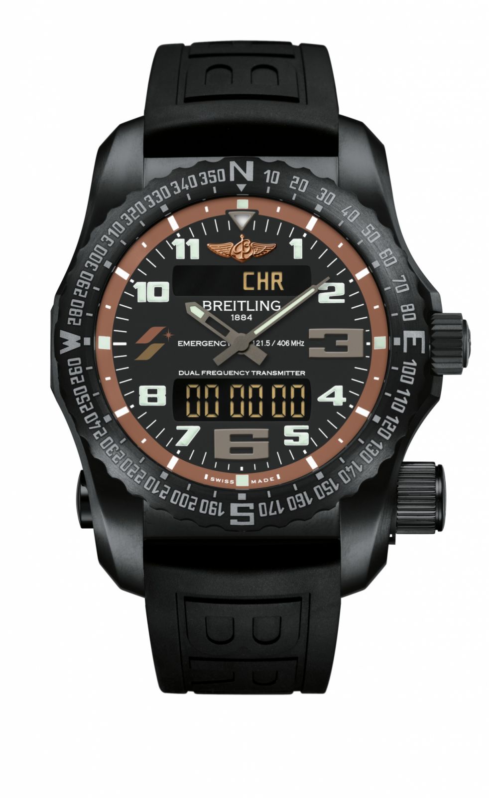 百年靈Emergency II Starlux Airlines Edition緊急求救腕錶星宇航空特別版。(Photo: Breitling)