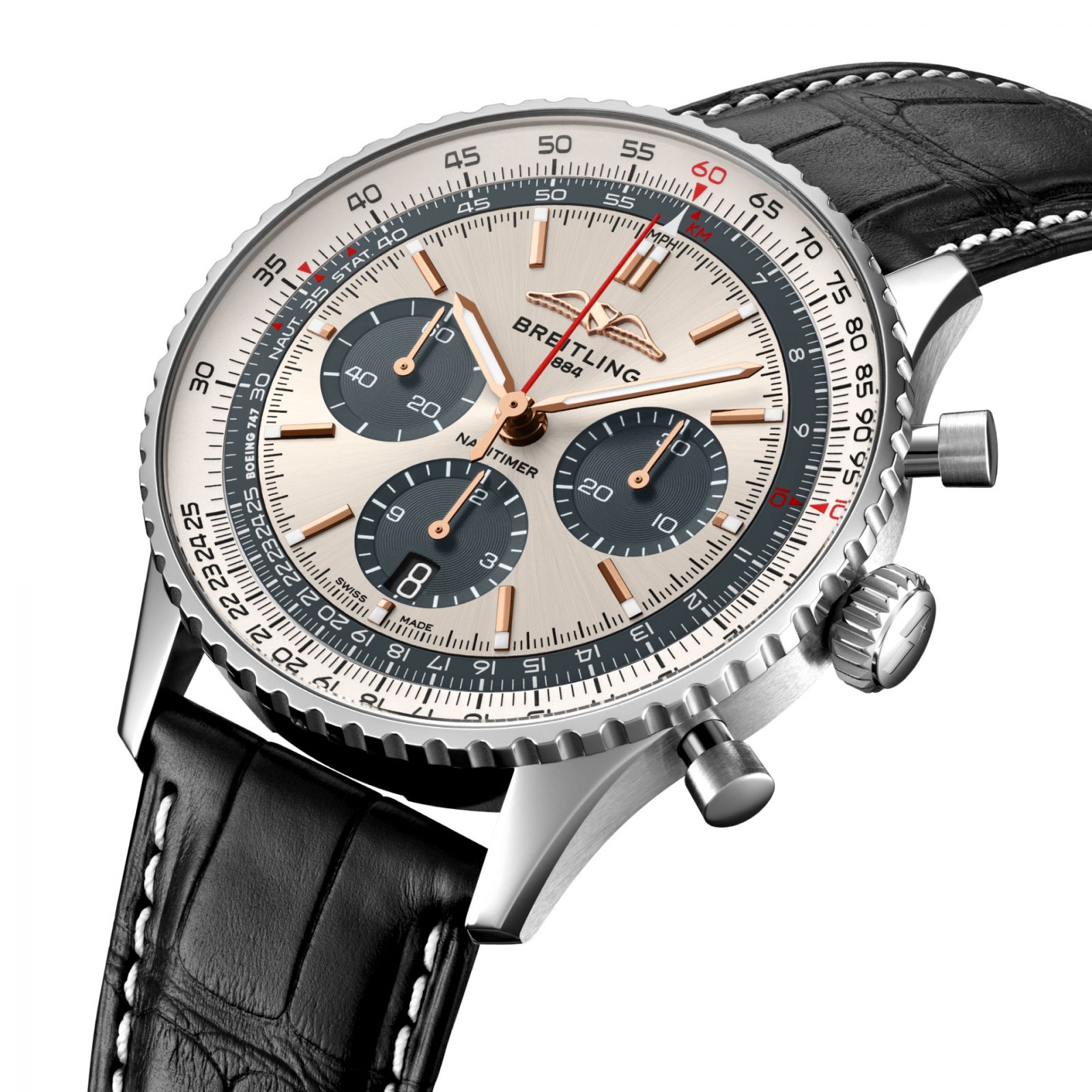 百年靈Navitimer B01星宇航空特別版精鋼款。(Photo: Breitling)