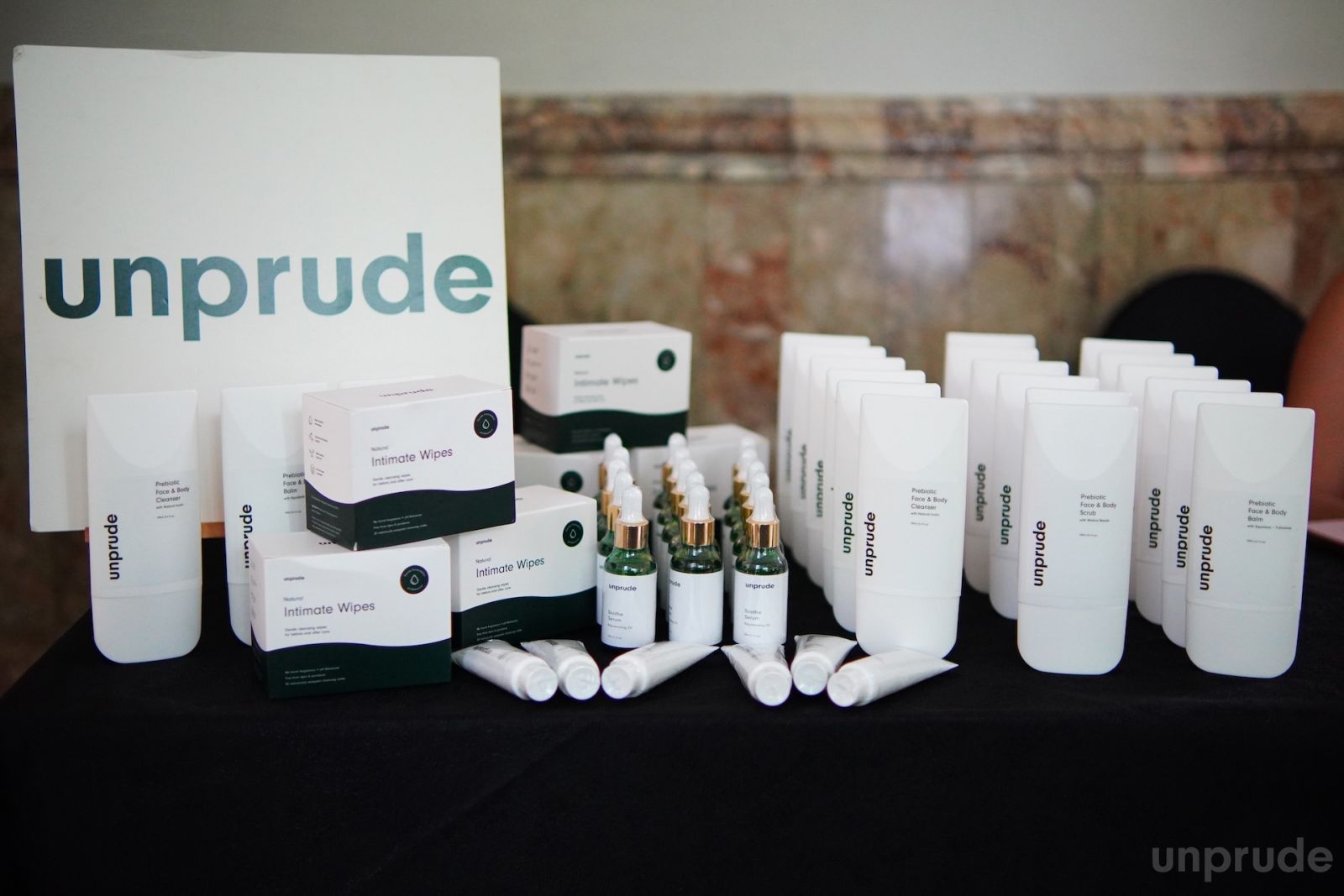 Unprude products on display at the booth