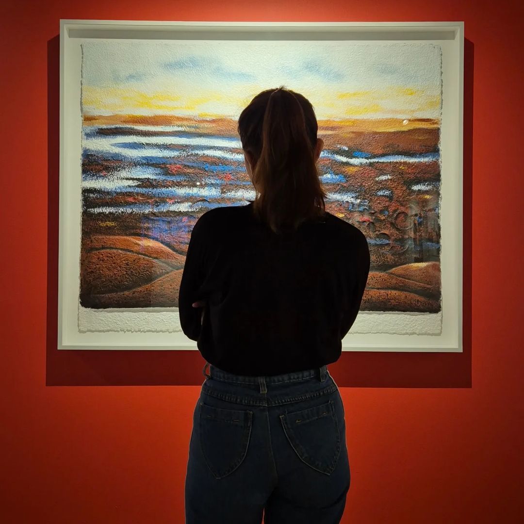 Han Sai Por's ‘Seascape’, a unique piece featuring acrylic paint on STPI coated paper (Photo: Instagram / Metropolitan Museum of Manila)