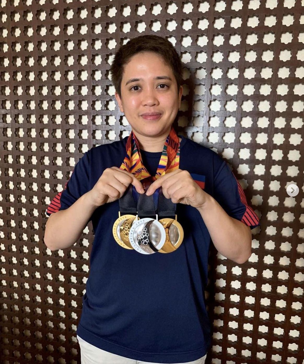 Rubilen Amit posing with her medals from the Southeast Asian Games (Photo: Instagram / Rubilen Amit)