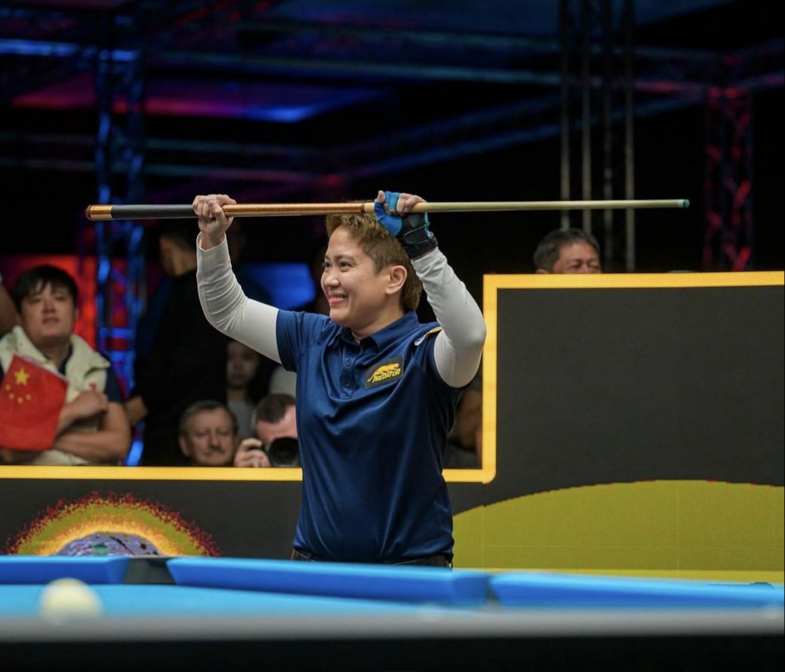 Rubilen Amit celebrating her win at the Massé WPA Women’s World 9-Ball Championships (Photo: Instagram / Rubilen Amit)