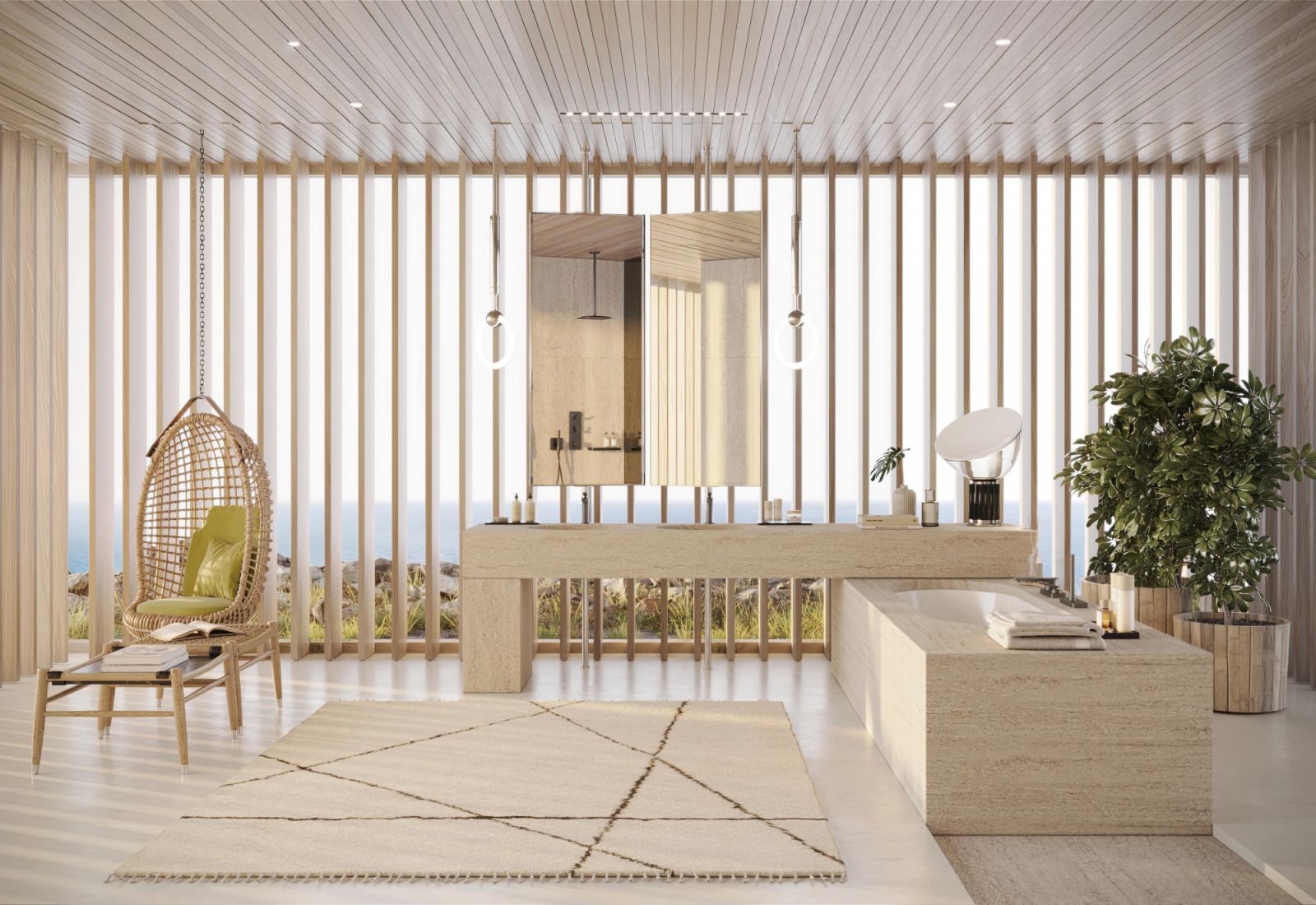 Antonio Citterio's Scandinavian bathroom, adorned with his AXOR Citterio C collection (Photo: Courtesy of AXOR)