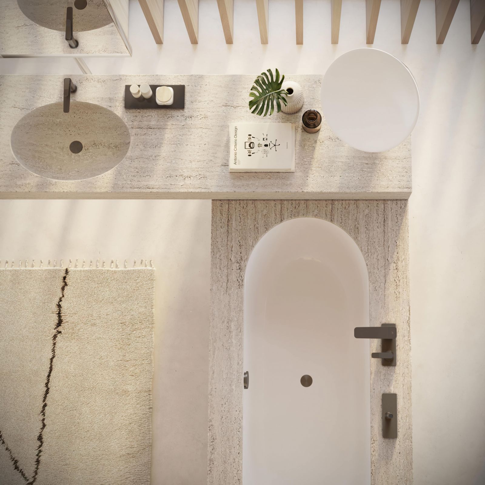 A top view of the sink and tub (Photo: Courtesy of AXOR)