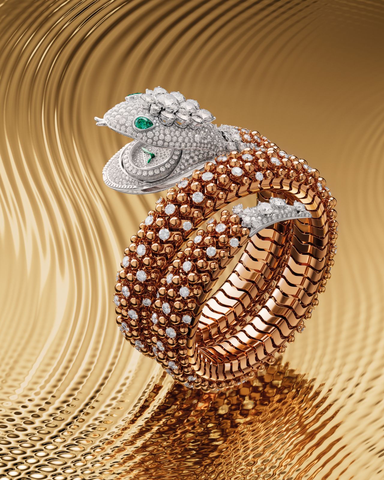 Serpenti Pallini in white gold and rose gold (Photo: Courtesy of Bulgari)