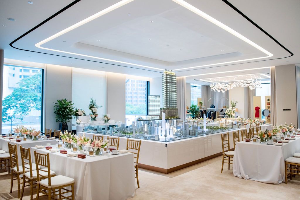 The crisp setup for the Pavilion Square Urban Luxe showcase