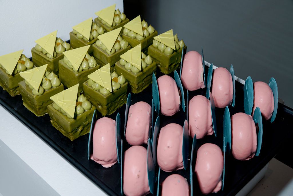 An colourful assortment of sweet high-tea bites