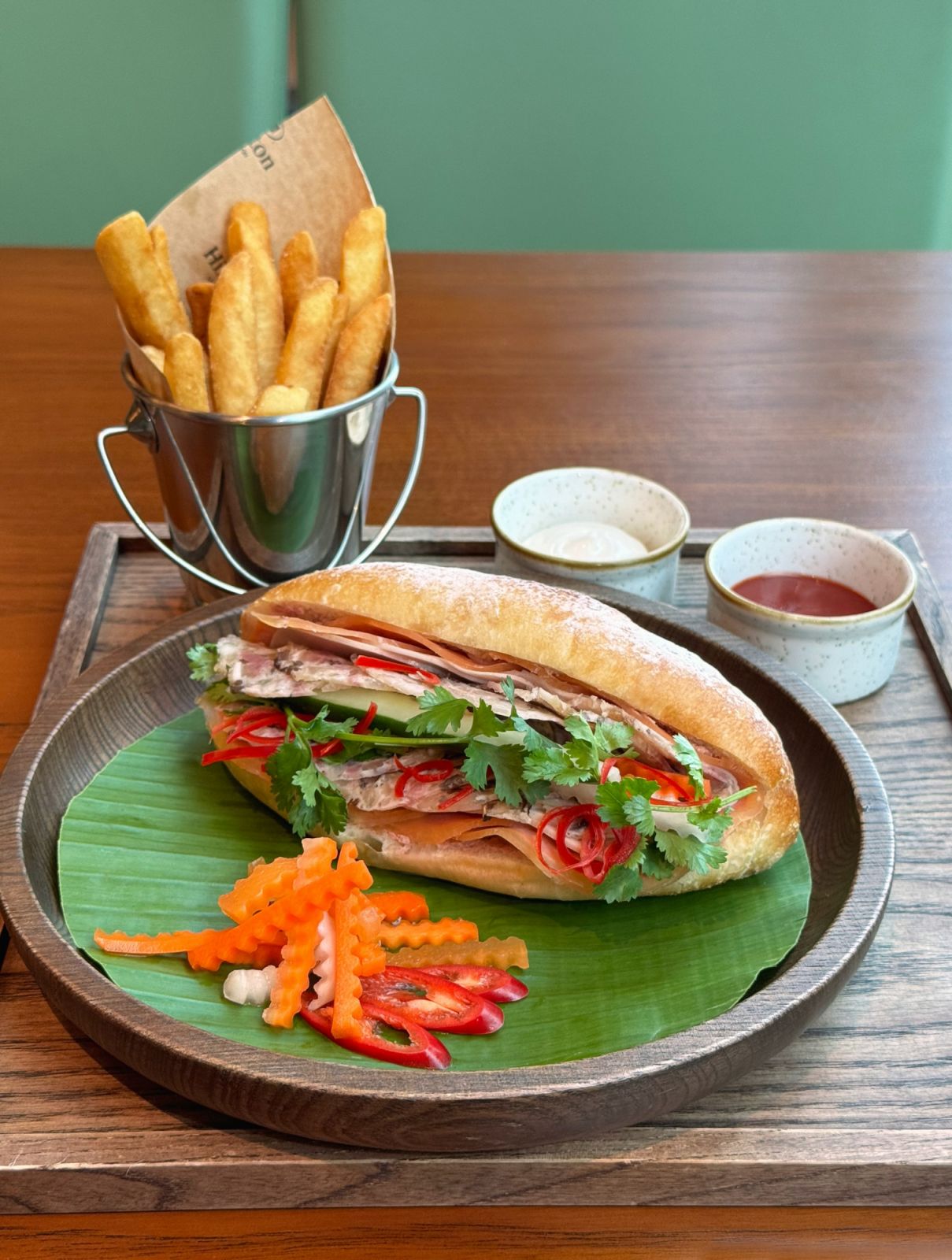 The Saigon baguette club sandwich at Hilton Saigon