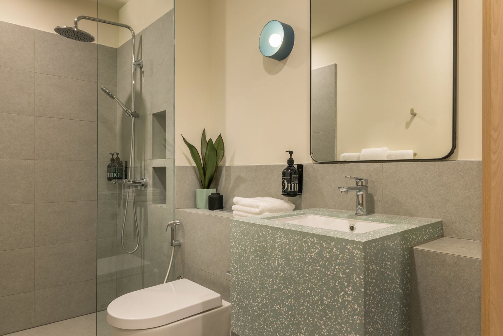 The bathroom in the Two-Bedroom Executive Suite at Alma House