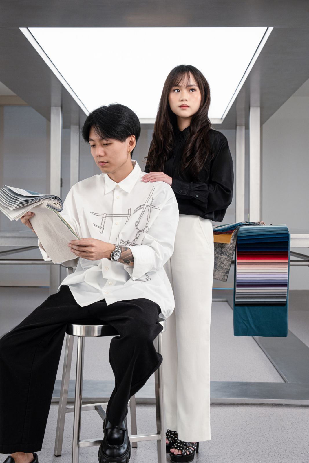 Coesa founders Jason Teo and Faith Goh in their new showroom (Photo: Amos Poh)