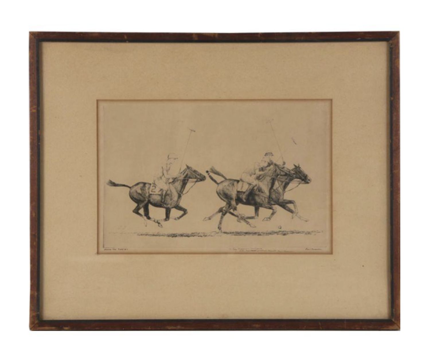 "Down The Field #2" Polo Drypoint by Paul Brown (Photo: 1stDibs)