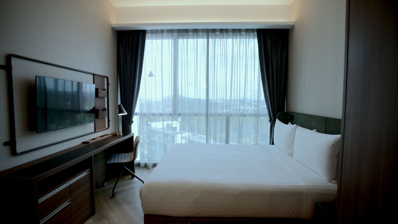 One of the sleek bedrooms at Quincy House