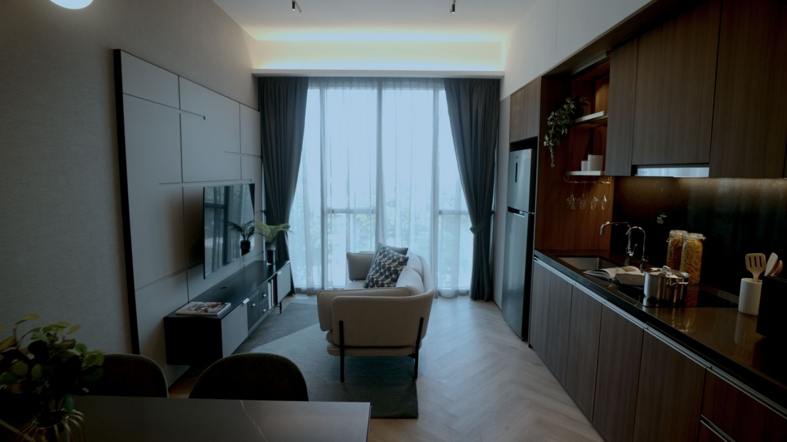 A spacious Two-Bedroom Deluxe apartment at Quincy House