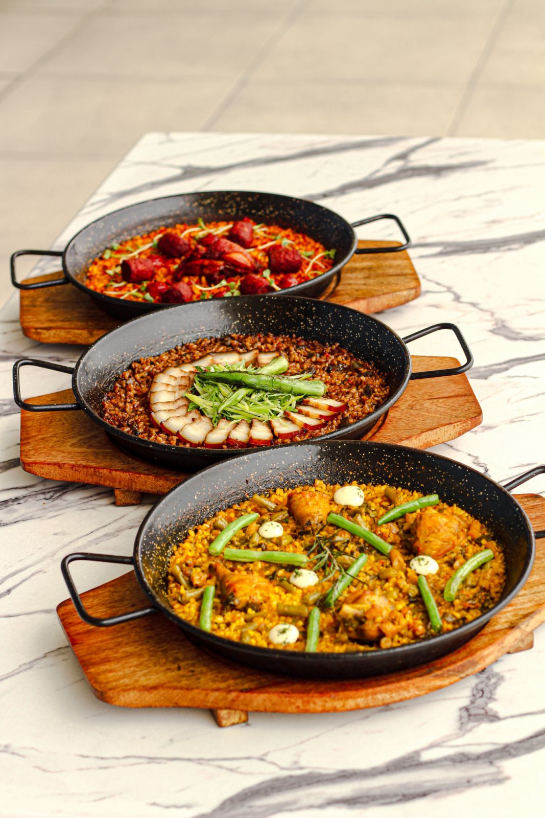 Different kinds of paella at Barcino (Photo: Courtesy of Barcino)